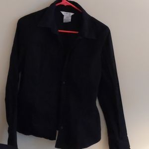 Women's black button down shirt